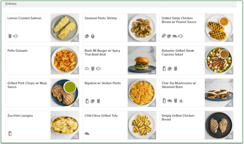 Feast and Fettle's entree menu