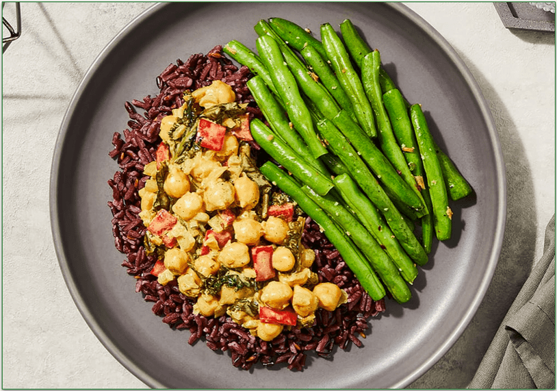 Factor's Chickpea Curry with Forbidden Rice Blend & Ginger Green Beans