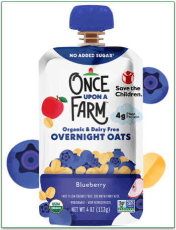 O'Farm Overnight Oats are made from plump, juicy blueberries.