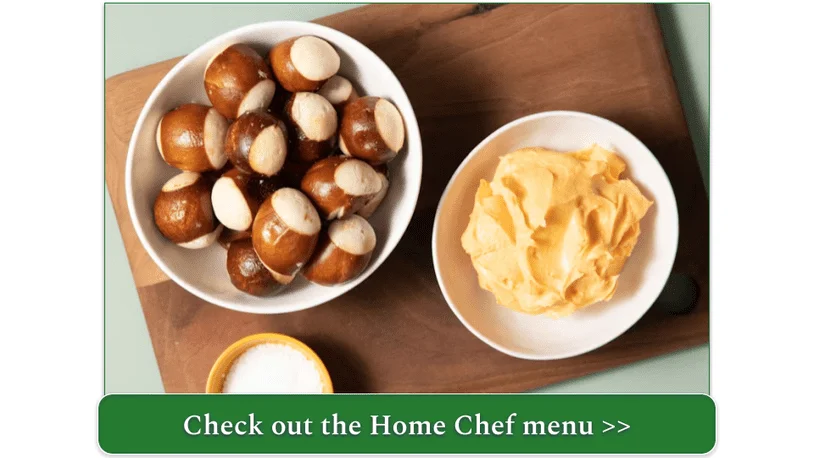 Home Chef's brunch proposal - Brew Master Pub Cheese Spread & Soft Pretzel Bread Bites