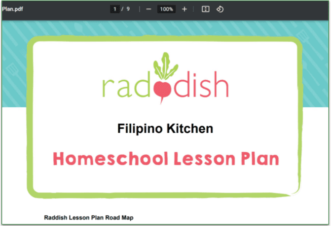 Raddish Kids' Filipino Kitchen Lesson Plan