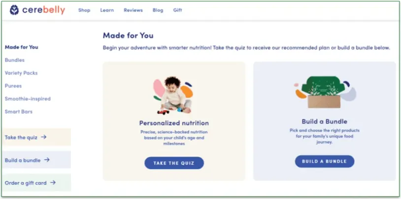 Options for choosing a recommended plan or building a bundle