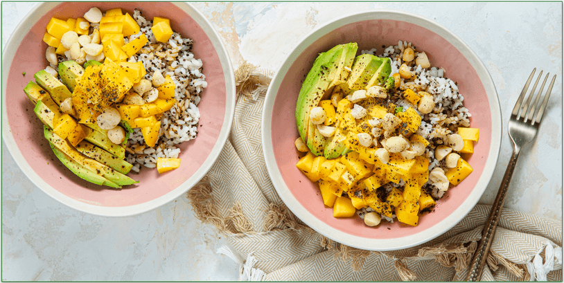 Purple Carrot's Mango Poke Bowl with Macadamia Nuts and Nori
