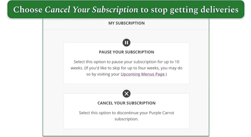 Purple Carrot subscription options
