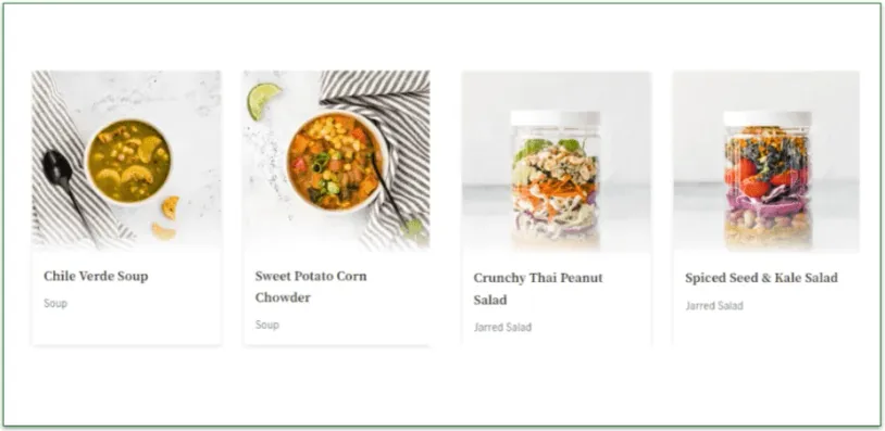 Thistle's soups and salads screenshot