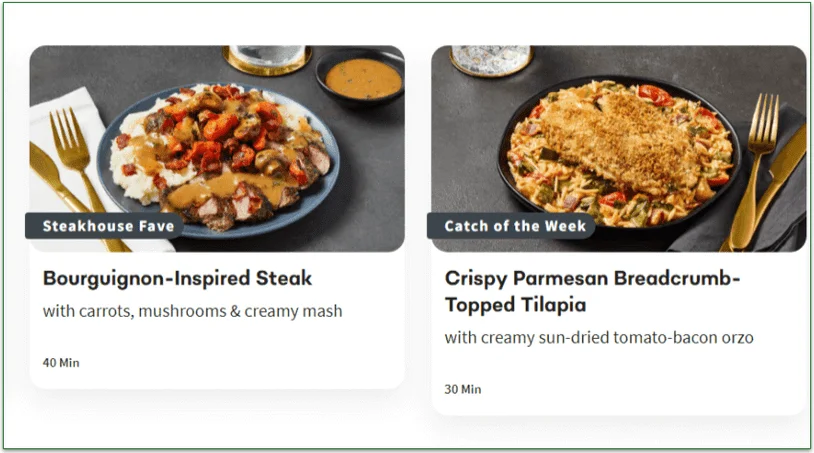 2 premium dishes on Chefs Plate's menu