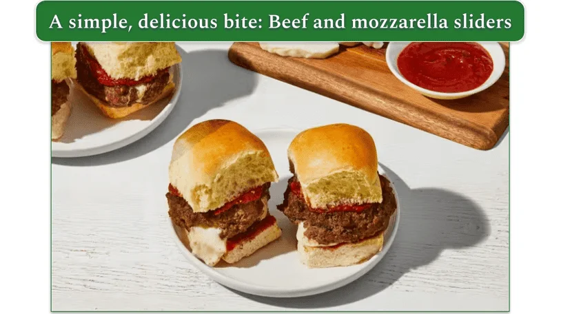 HelloFresh's Italian Mozz-Stuffed Beef Sliders dish