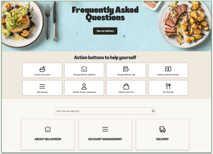 Screenshot of the FAQ page.