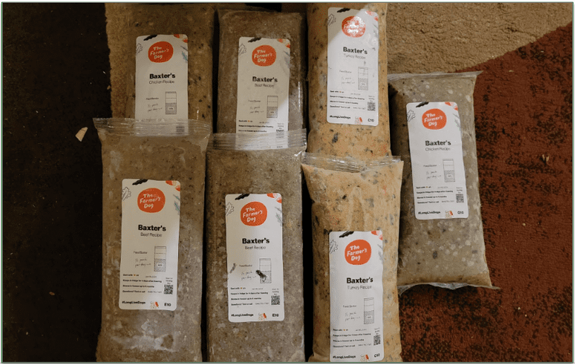 Photo of 7 packs of The Farmer's Dog meals in 3 different flavors
