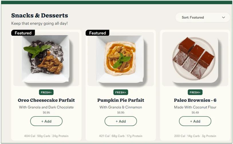 Snacks and desserts on the menu