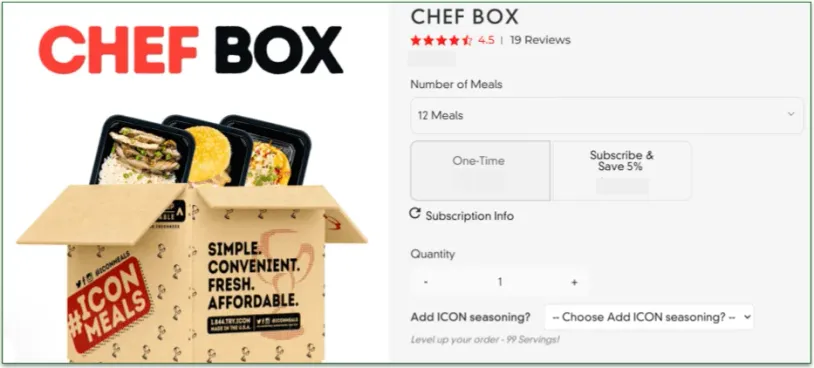 Icon Meals' Chef Box