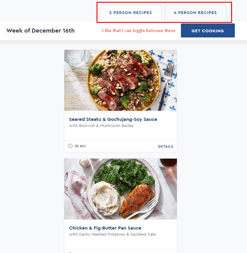 blue apron plans and pricing