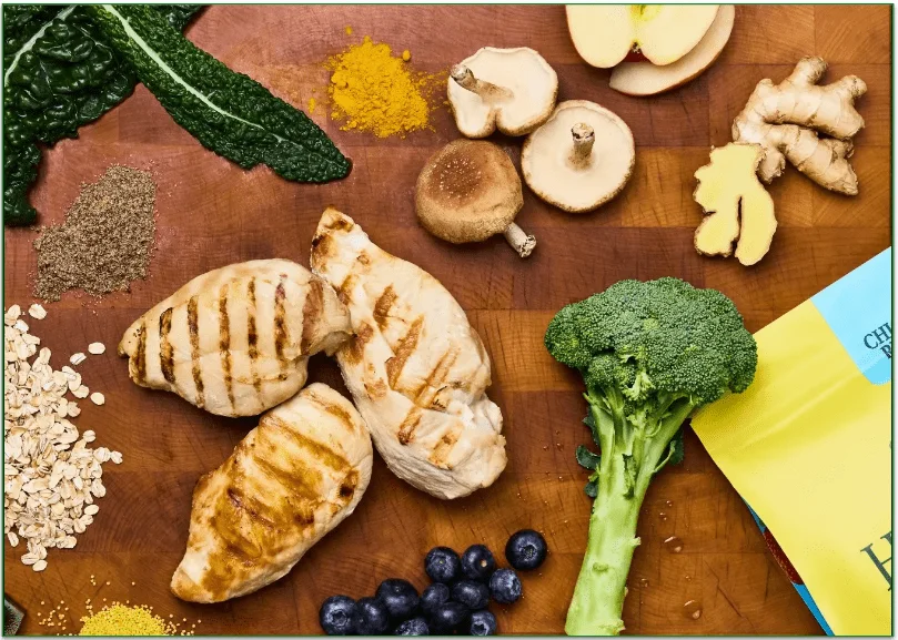 Screenshot of some of the ingredients used in Sundays Food for Dogs