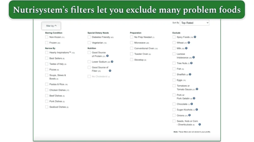 four columns of checkboxes