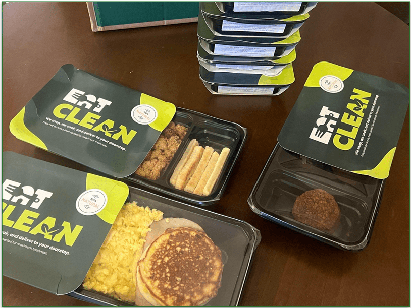 Examples of Eat Clean’s meals in their packaging