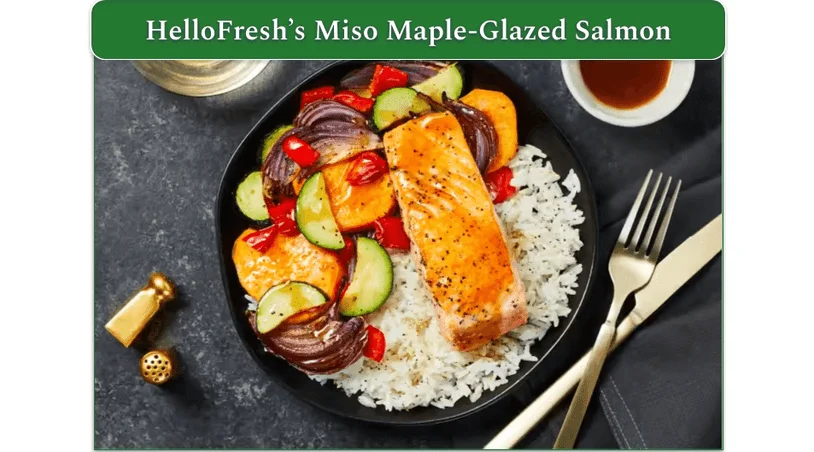 HelloFresh's Miso Maple-Glazed Salmon