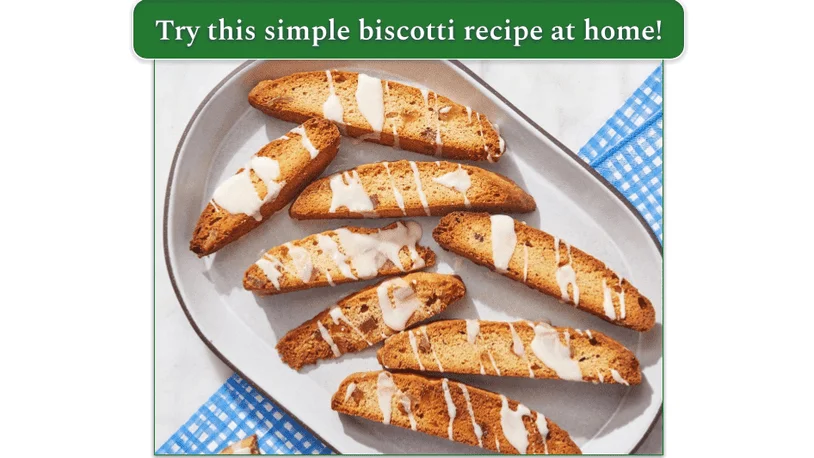 a photo of the Candied Ginger Cinnamon Biscotti from blue apron