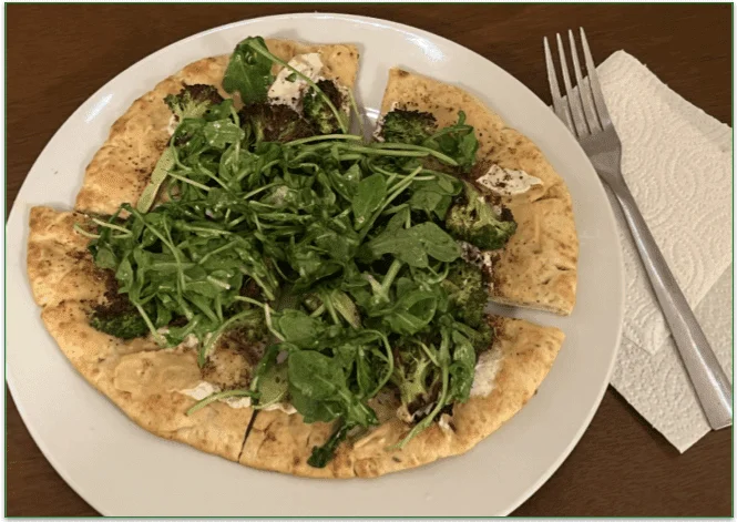 Photo of the Roasted Broccoli Flatbreads dish served on a plate
